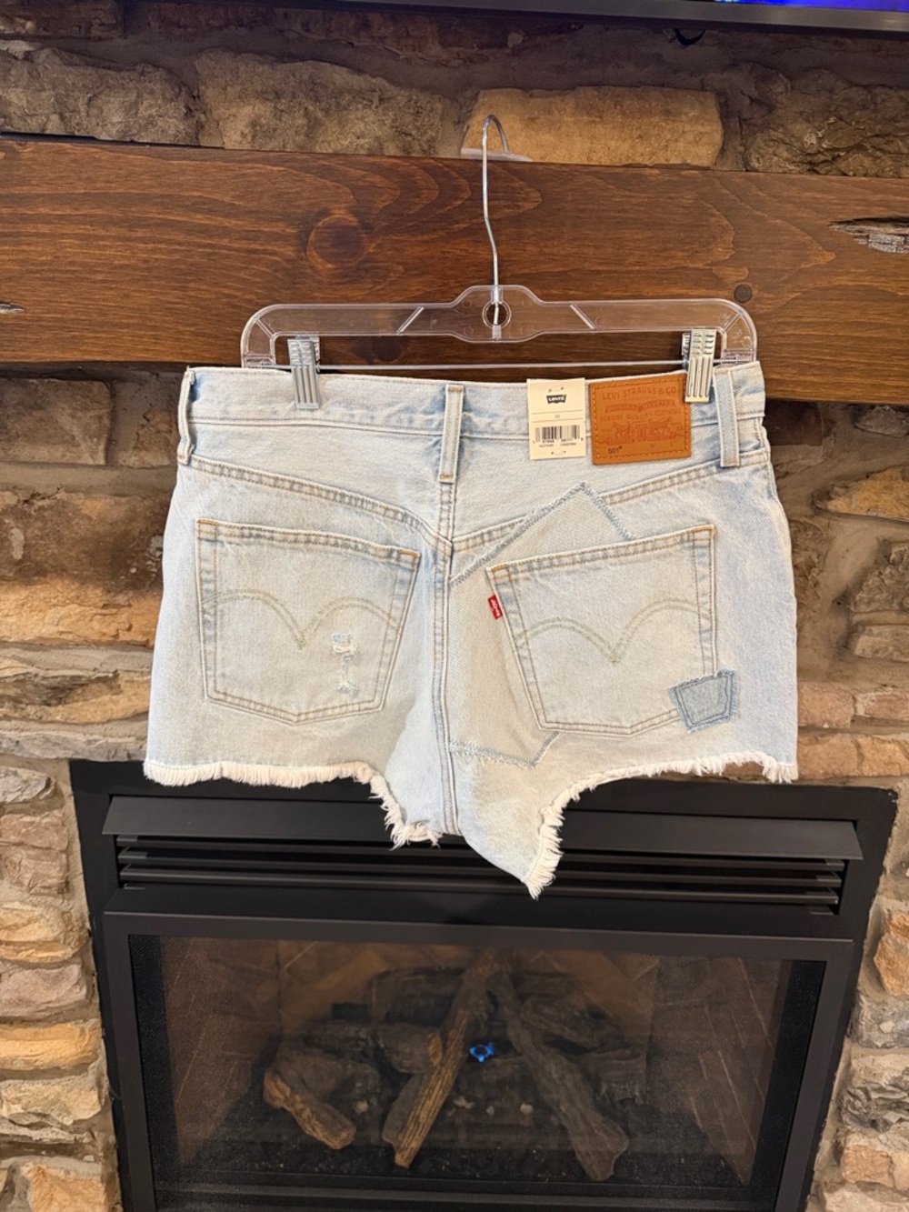Levi's Light Blue Distressed Denim Cutoff Shorts 501 size 30 NWT - Picture 11 of 11